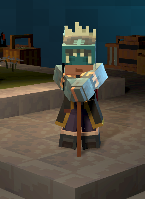 Finished brown stick attached correctly to the character's hand